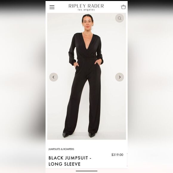 Ripley Rader Black Long Sleeve Elegant Black Jumpsuit Size S With Pockets - Picture 7 of 16